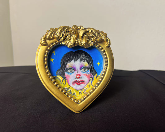 Framed Clown Girl Original Art